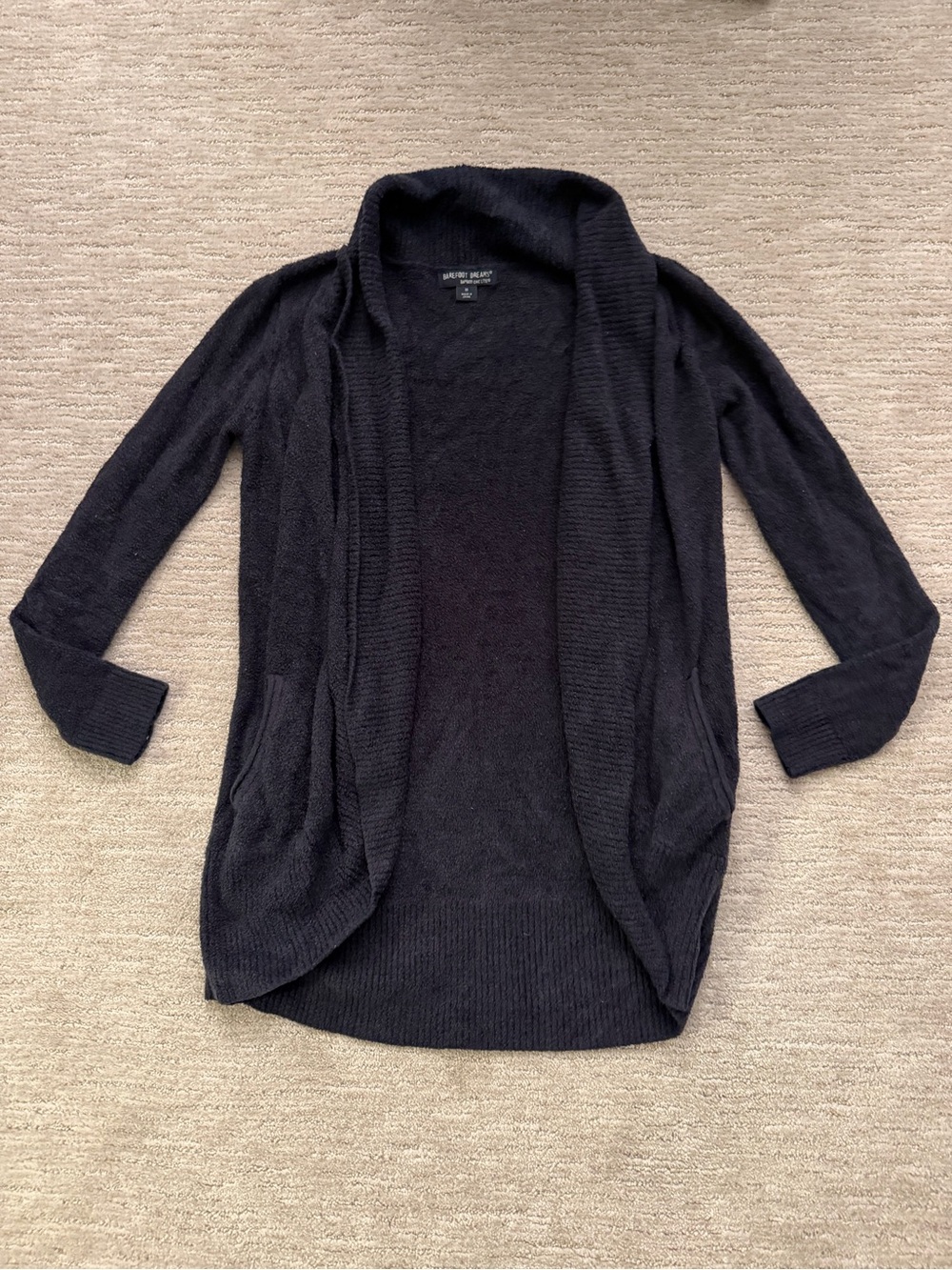 barefoot Dreams Bamboo Cozy Chic Lite Navy Open-Front Women's Cardigan Sweater